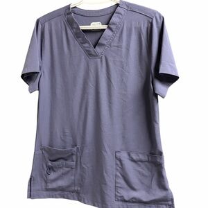 Health Pro Purple/Blue Scrub Top S